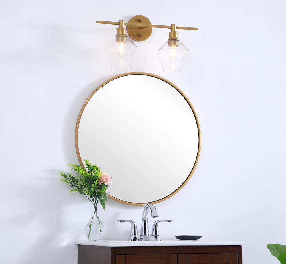 Elegant Furniture & Lighting - Gene 2 light Brass and Clear glass Wall sconce - LD2312BR veiw 15