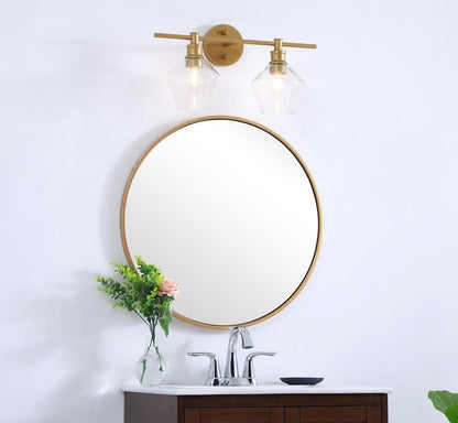 Elegant Furniture & Lighting - Gene 2 light Brass and Clear glass Wall sconce - LD2312BR veiw 15