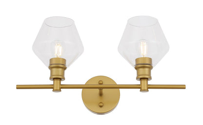 Elegant Furniture & Lighting - Gene 2 light Brass and Clear glass Wall sconce - LD2312BR veiw 16