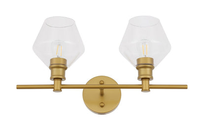 Elegant Furniture & Lighting - Gene 2 light Brass and Clear glass Wall sconce - LD2312BR veiw 17