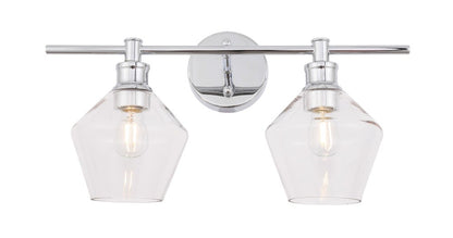 Elegant Furniture & Lighting - Gene 2 light Chrome and Clear glass Wall sconce - LD2312C veiw 4