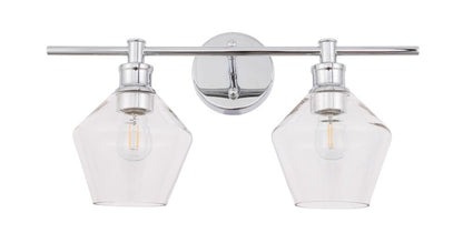 Elegant Furniture & Lighting - Gene 2 light Chrome and Clear glass Wall sconce - LD2312C veiw 5