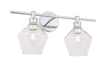 Elegant Furniture & Lighting - Gene 2 light Chrome and Clear glass Wall sconce - LD2312C veiw 6