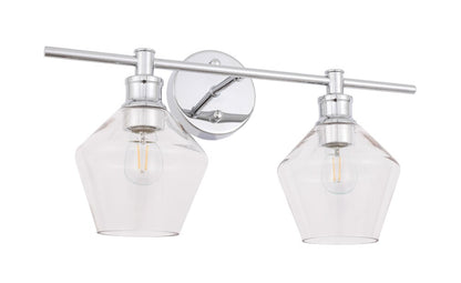 Elegant Furniture & Lighting - Gene 2 light Chrome and Clear glass Wall sconce - LD2312C veiw 7