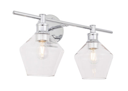Elegant Furniture & Lighting - Gene 2 light Chrome and Clear glass Wall sconce - LD2312C veiw 8