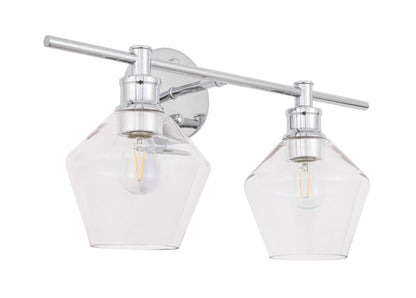 Elegant Furniture & Lighting - Gene 2 light Chrome and Clear glass Wall sconce - LD2312C veiw 9