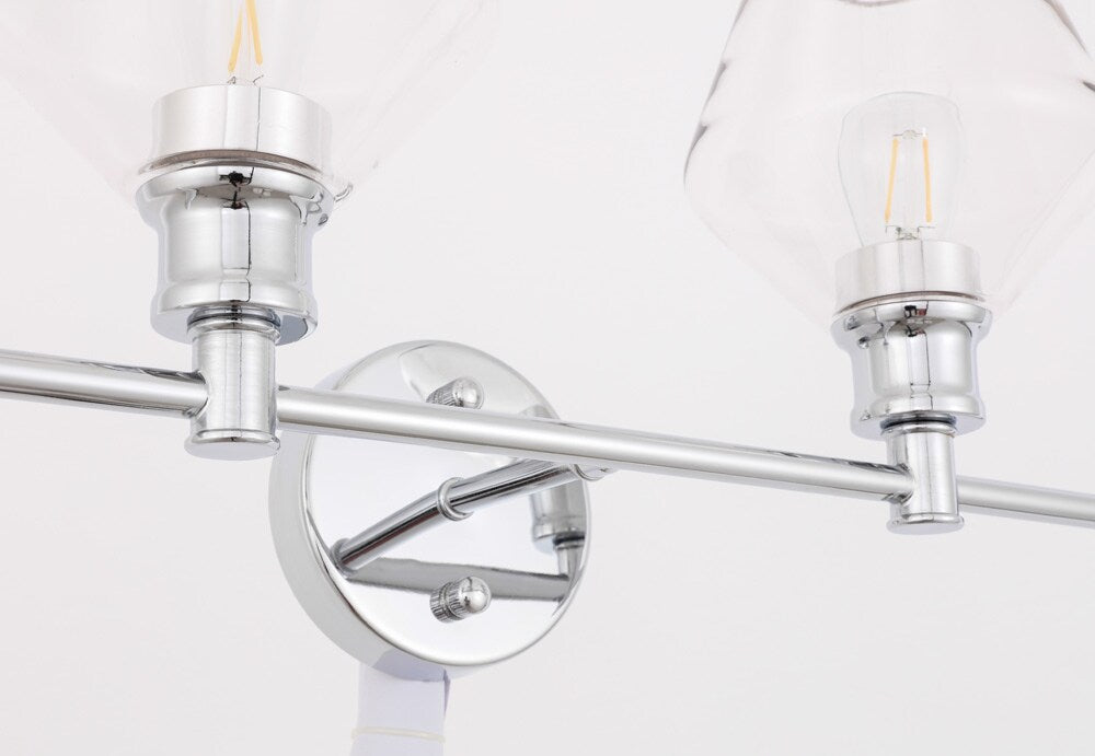 Elegant Furniture & Lighting - Gene 2 light Chrome and Clear glass Wall sconce - LD2312C veiw 10