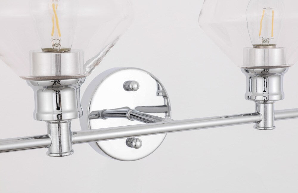 Elegant Furniture & Lighting - Gene 2 light Chrome and Clear glass Wall sconce - LD2312C veiw 11