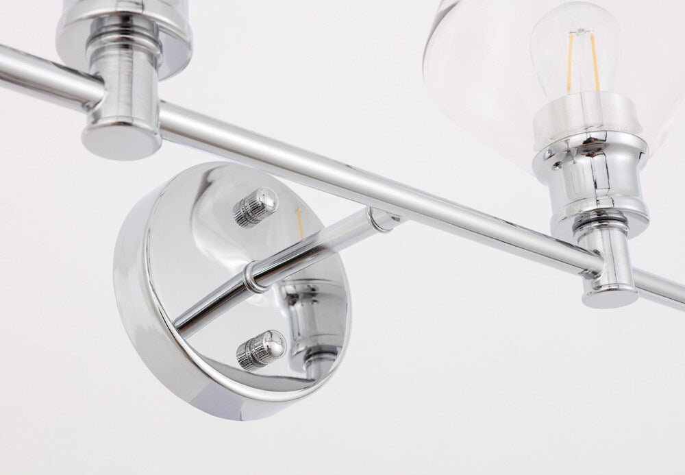 Elegant Furniture & Lighting - Gene 2 light Chrome and Clear glass Wall sconce - LD2312C veiw 12