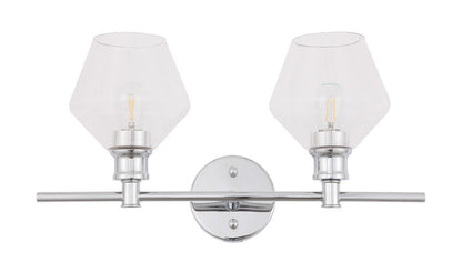 Elegant Furniture & Lighting - Gene 2 light Chrome and Clear glass Wall sconce - LD2312C veiw 13