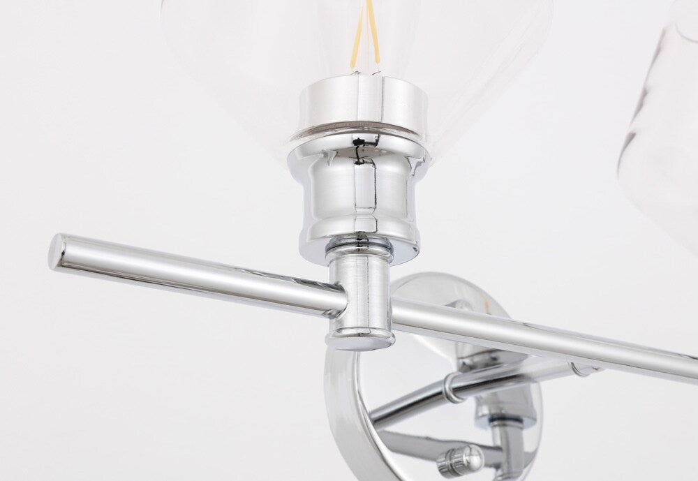Elegant Furniture & Lighting - Gene 2 light Chrome and Clear glass Wall sconce - LD2312C veiw 14