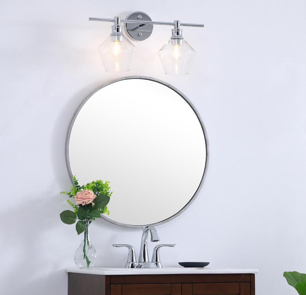 Elegant Furniture & Lighting - Gene 2 light Chrome and Clear glass Wall sconce - LD2312C veiw 15