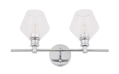 Elegant Furniture & Lighting - Gene 2 light Chrome and Clear glass Wall sconce - LD2312C veiw 17