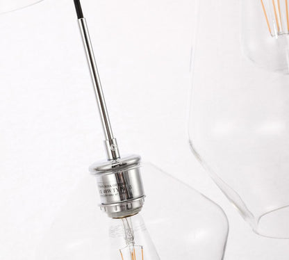 Elegant Furniture & Lighting - Gene 3 light Chrome and Clear glass pendant - LD2268C veiw 4