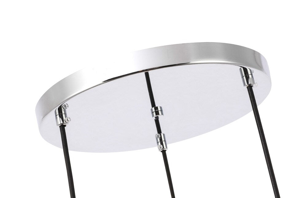 Elegant Furniture & Lighting - Gene 3 light Chrome and Clear glass pendant - LD2268C veiw 5