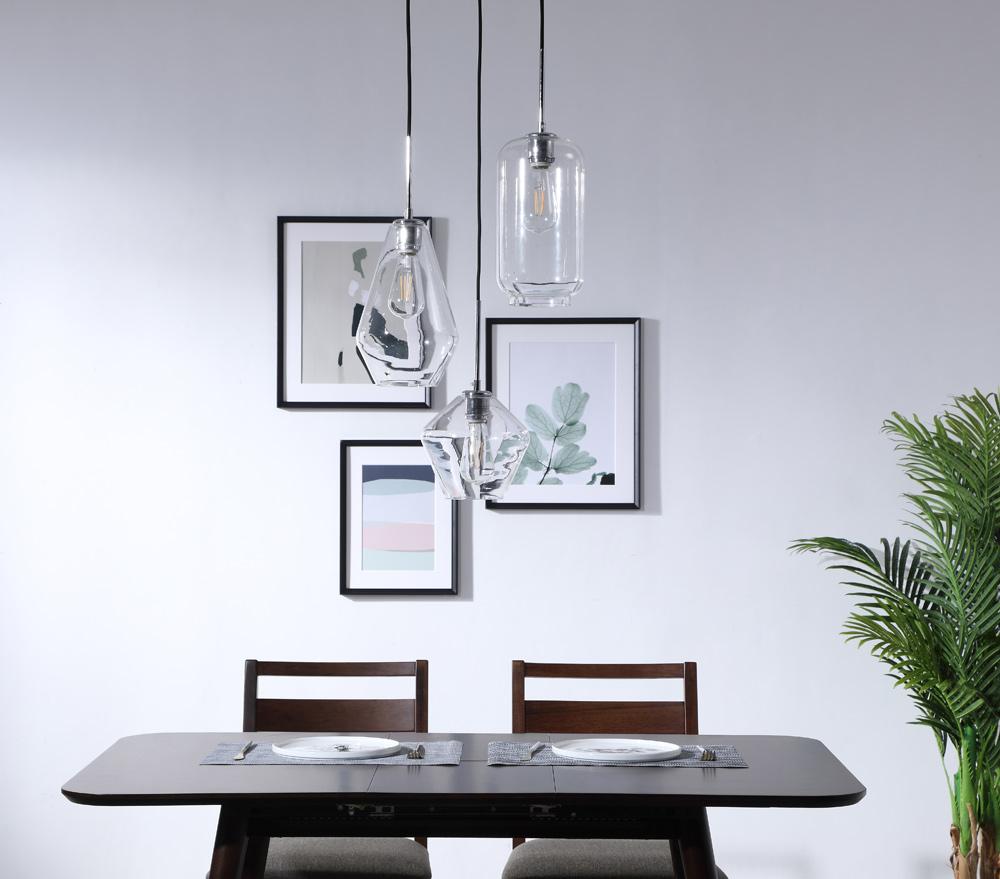 Elegant Furniture & Lighting - Gene 3 light Chrome and Clear glass pendant - LD2268C veiw 6
