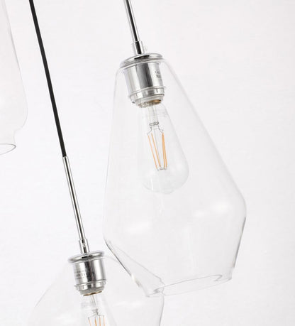 Elegant Furniture & Lighting - Gene 3 light Chrome and Clear glass pendant - LD2268C veiw 13