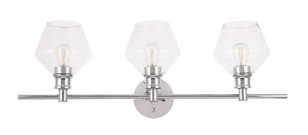 Elegant Furniture & Lighting - Gene 3 light Chrome and Clear glass Wall sconce - LD2316C veiw 1