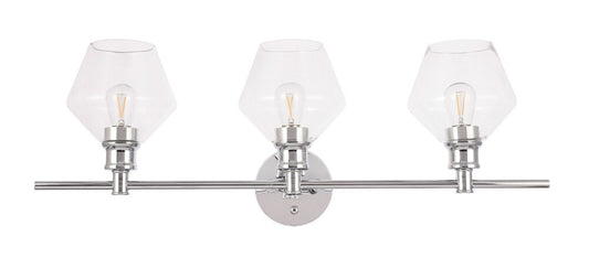 Elegant Furniture & Lighting - Gene 3 light Chrome and Clear glass Wall sconce - LD2316C veiw 1