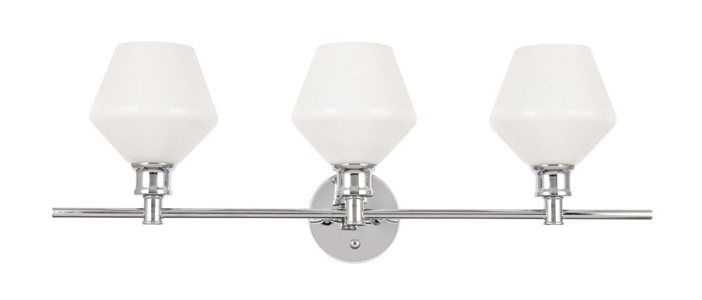 Elegant Furniture & Lighting - Gene 3 light Chrome and Frosted white glass Wall sconce - LD2317C veiw 1