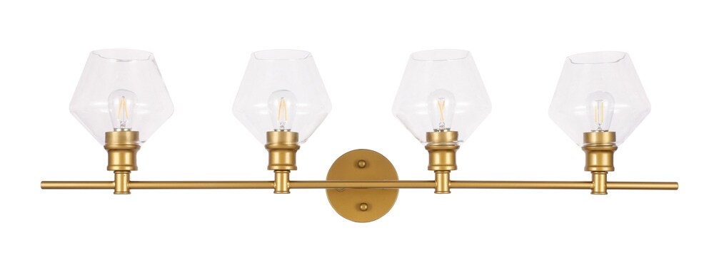 Elegant Furniture & Lighting - Gene 4 light Brass and Clear glass Wall sconce - LD2320BR veiw 1