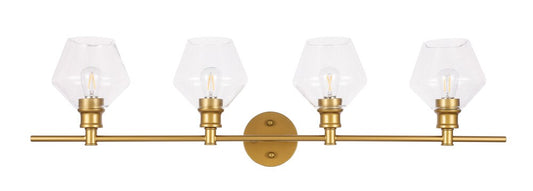 Elegant Furniture & Lighting - Gene 4 light Brass and Clear glass Wall sconce - LD2320BR veiw 1