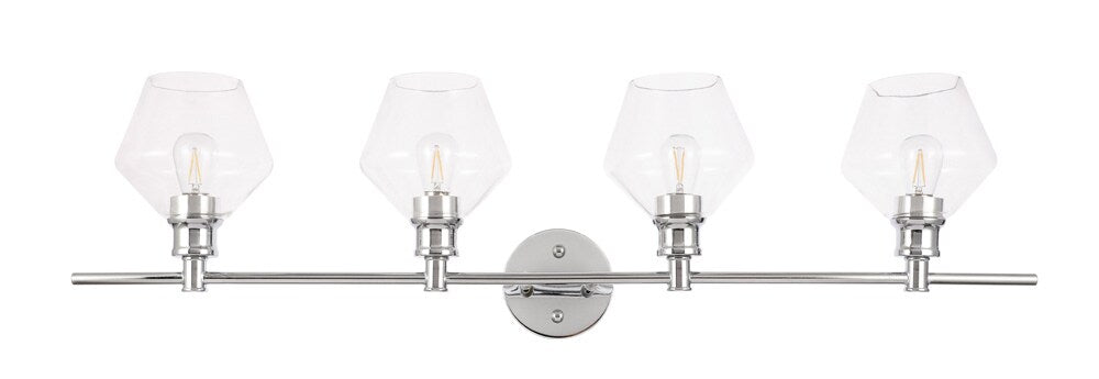 Elegant Furniture & Lighting - Gene 4 light Chrome and Clear glass Wall sconce - LD2320C veiw 1