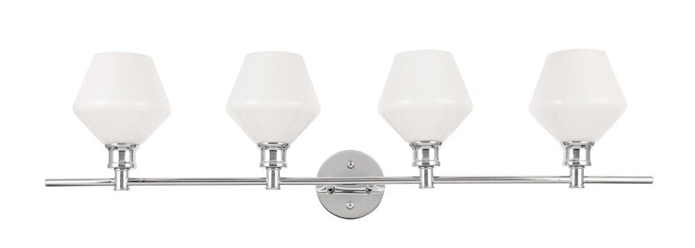Elegant Furniture & Lighting - Gene 4 light Chrome and Frosted white glass Wall sconce - LD2321C veiw 1