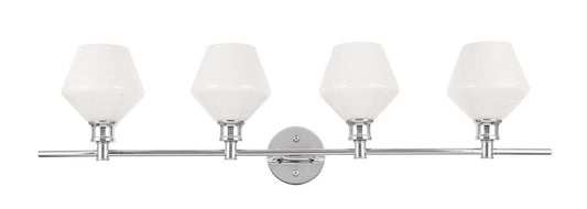 Elegant Furniture & Lighting - Gene 4 light Chrome and Frosted white glass Wall sconce - LD2321C veiw 1