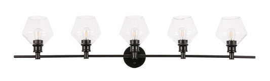 Elegant Furniture & Lighting - Gene 5 light Black and Clear glass Wall sconce - LD2324BK veiw 1