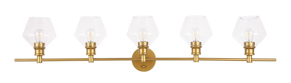Elegant Furniture & Lighting - Gene 5 light Brass and Clear glass Wall sconce - LD2324BR veiw 1