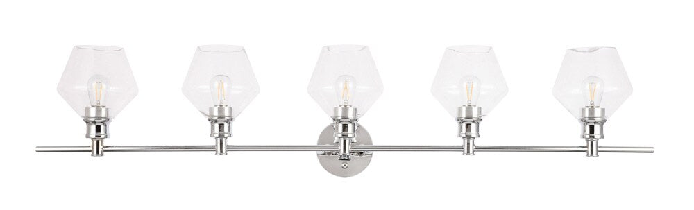Elegant Furniture & Lighting - Gene 5 light Chrome and Clear glass Wall sconce - LD2324C veiw 1