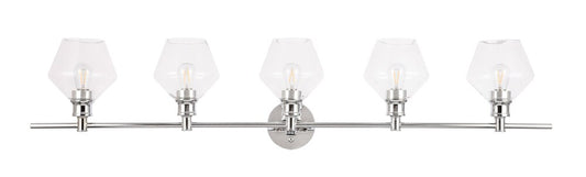 Elegant Furniture & Lighting - Gene 5 light Chrome and Clear glass Wall sconce - LD2324C veiw 1