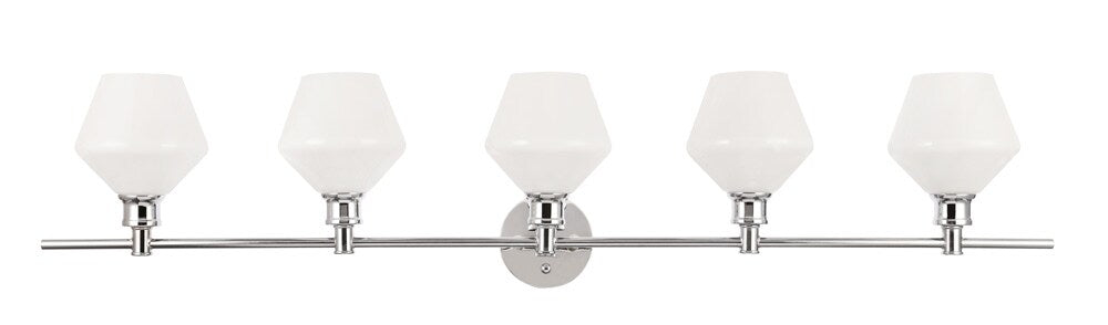 Elegant Furniture & Lighting - Gene 5 light Chrome and Frosted white glass Wall sconce - LD2325C veiw 1