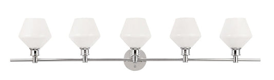 Elegant Furniture & Lighting - Gene 5 light Chrome and Frosted white glass Wall sconce - LD2325C veiw 1