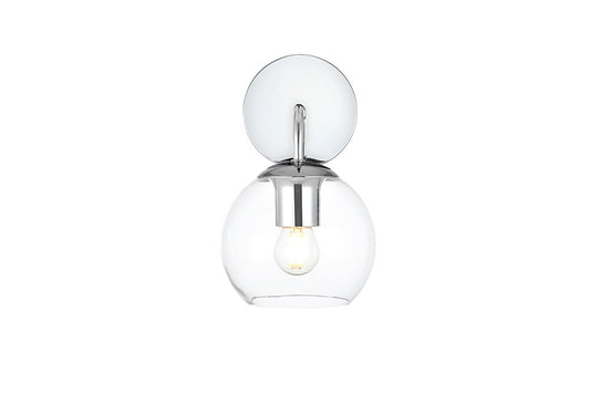 Elegant Furniture & Lighting - Genesis 1 light Chrome and Clear Bath Sconce - LD7321W6CH veiw 1