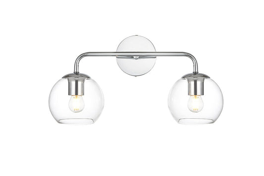 Elegant Furniture & Lighting - Genesis 2 light Chrome and Clear Bath Sconce - LD7321W19CH veiw 1