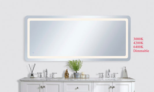 Elegant Furniture & Lighting - Genesis 30in x 72in soft edge LED mirror - MRE33072 veiw 2