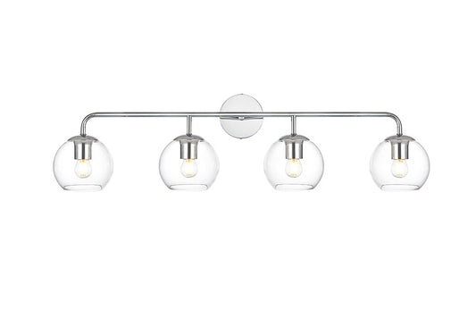 Elegant Furniture & Lighting - Genesis 4 light Chrome and Clear Bath Sconce - LD7321W37CH veiw 1