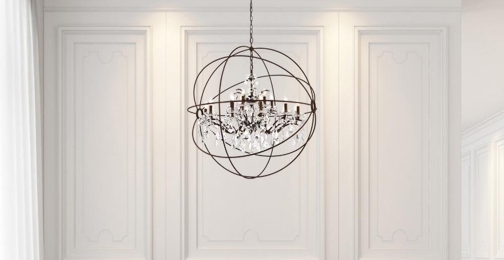 Elegant Furniture & Lighting - Geneva 18 light Rustic Intent Chandelier Clear Royal Cut crystal - 1130G43RI/RC veiw 1