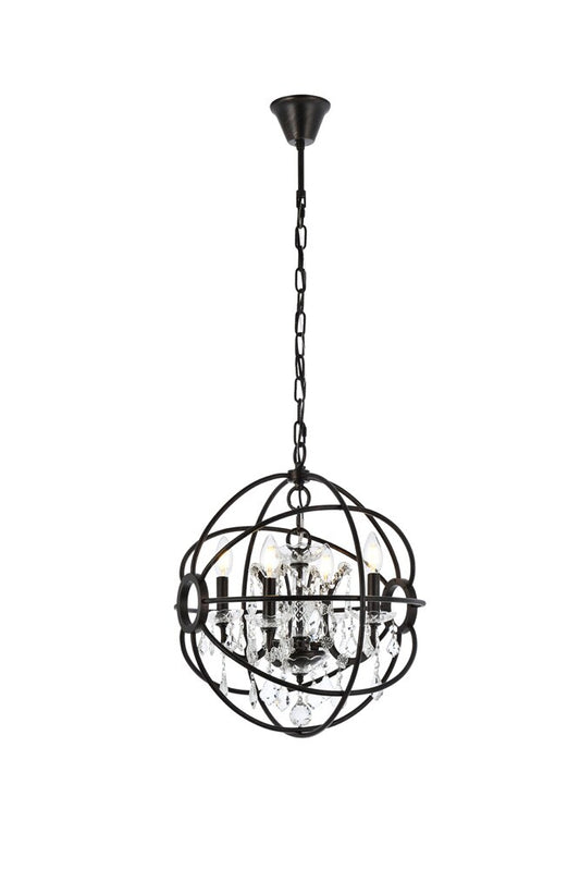 Elegant Furniture & Lighting - Geneva 4 light Dark Bronze Pendant Clear Royal Cut crystal - 1130D17DB/RC veiw 1