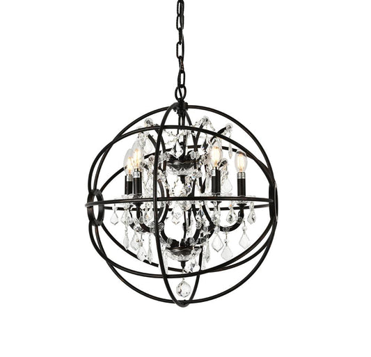 Elegant Furniture & Lighting - Geneva 5 light Dark Bronze Pendant Clear Royal Cut crystal - 1130D20DB/RC veiw 1