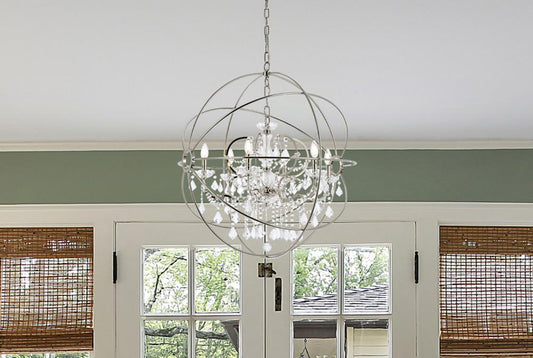 Elegant Furniture & Lighting - Geneva 6 light polished nickel Chandelier Clear Royal Cut crystal - 1130D32PN/RC veiw 1