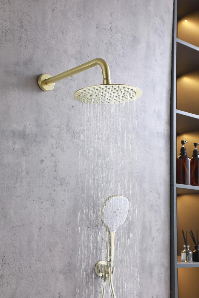 Elegant Furniture & Lighting - George Complete Shower and Tub Faucet with Rough-in Valve in Brushed Gold - FAS-9002BGD veiw 4