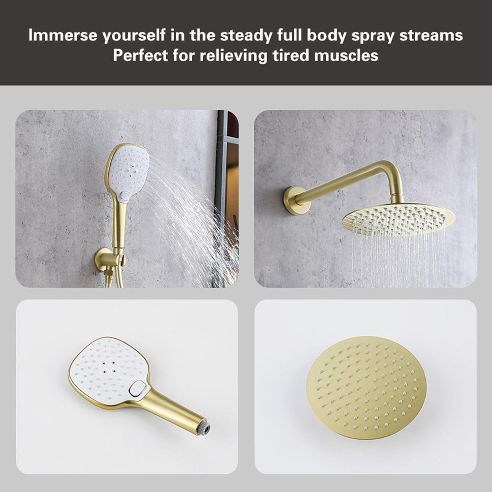 Elegant Furniture & Lighting - George Complete Shower and Tub Faucet with Rough-in Valve in Brushed Gold - FAS-9002BGD veiw 7