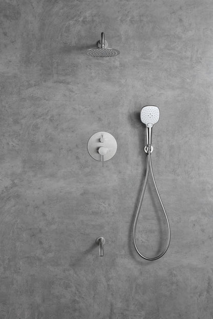 Elegant Furniture & Lighting - George Complete Shower and Tub Faucet with Rough-in Valve in Brushed Nickel - FAS-9002BNK veiw 2
