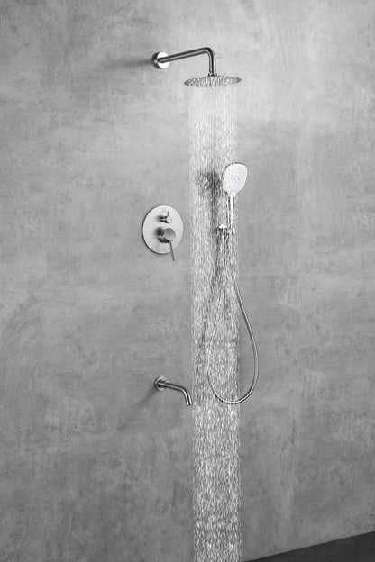 Elegant Furniture & Lighting - George Complete Shower and Tub Faucet with Rough-in Valve in Brushed Nickel - FAS-9002BNK veiw 4