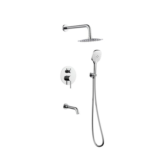 Elegant Furniture & Lighting - George Complete Shower and Tub Faucet with Rough-in Valve in Chrome - FAS-9002PCH veiw 1