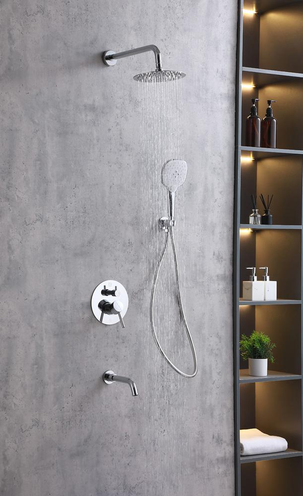 Elegant Furniture & Lighting - George Complete Shower and Tub Faucet with Rough-in Valve in Chrome - FAS-9002PCH veiw 3