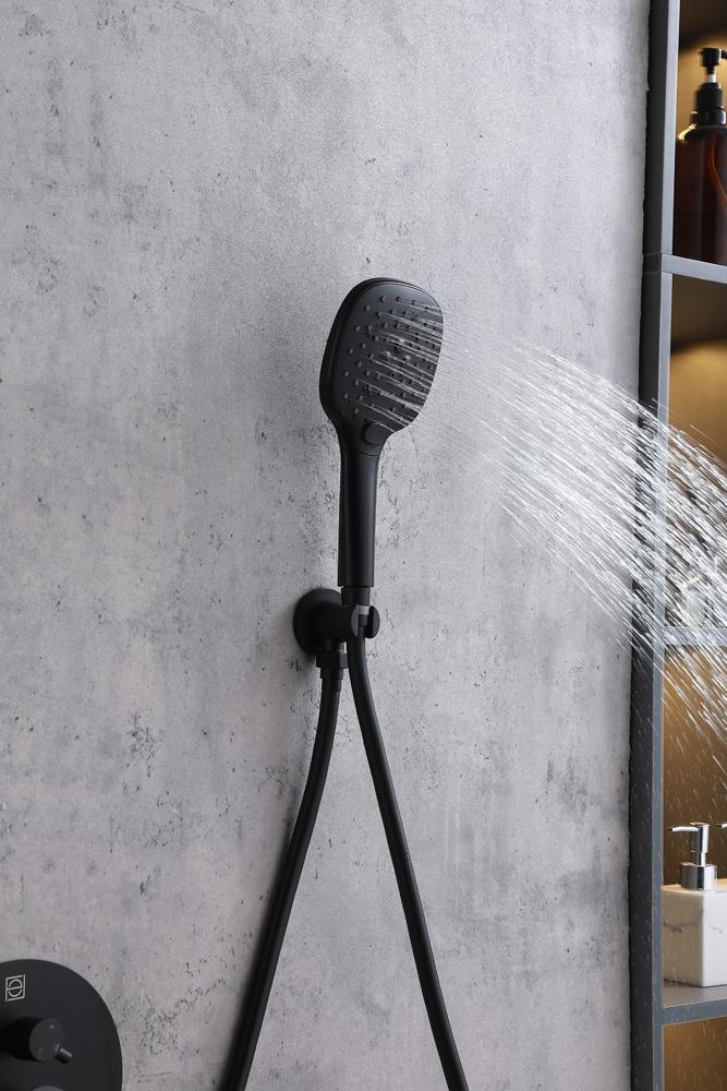 Elegant Furniture & Lighting - George Complete Shower and Tub Faucet with Rough-in Valve in Matte Black - FAS-9002MBK veiw 5